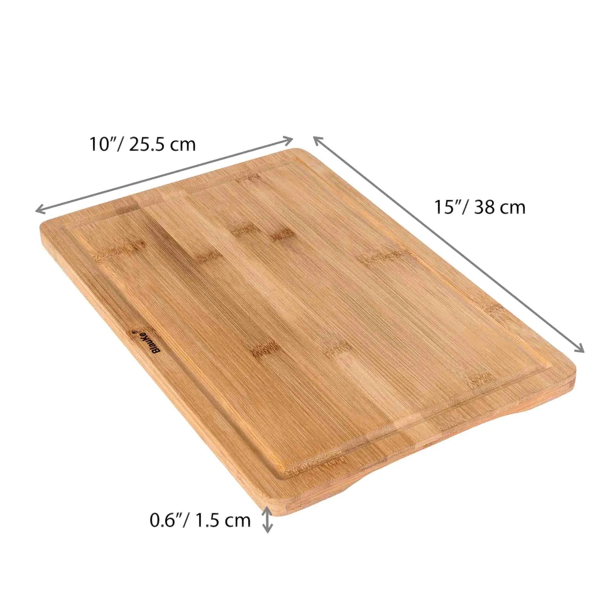15x10 Wood Cutting Board with Juice Groove and Handles